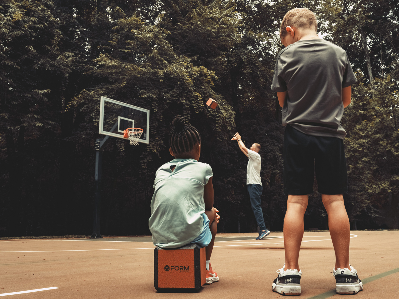 kids on basketball court